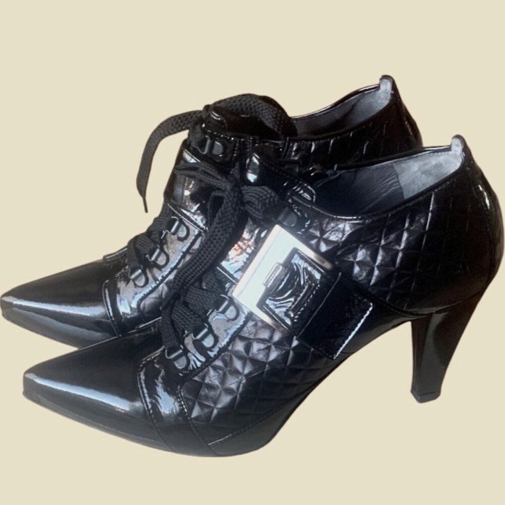 Enrico Gibellieri Black Genuine Leather Women's Ankle Booties